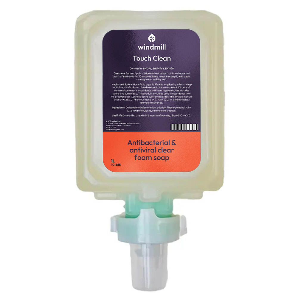 Windmill - Touch Clean - Antibacterial & Antiviral Clear Foam Soap - 1L